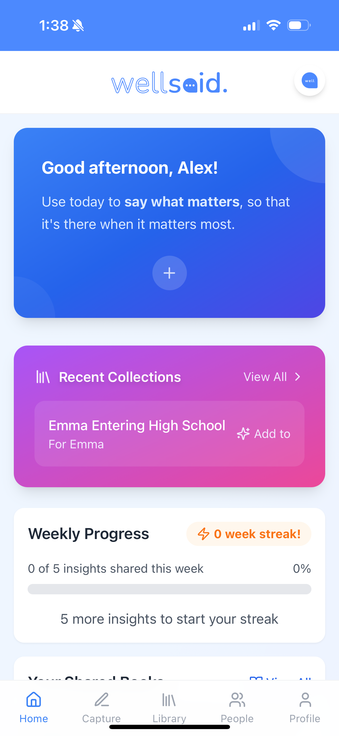 WellSaid app screenshot